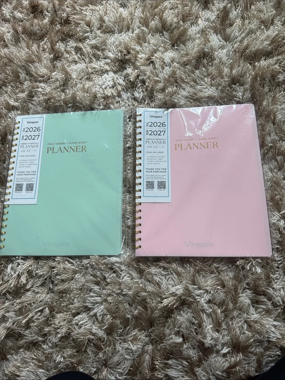 Undated 2026-2027 Pink Weekly Monthly Planner with Inner Pocket